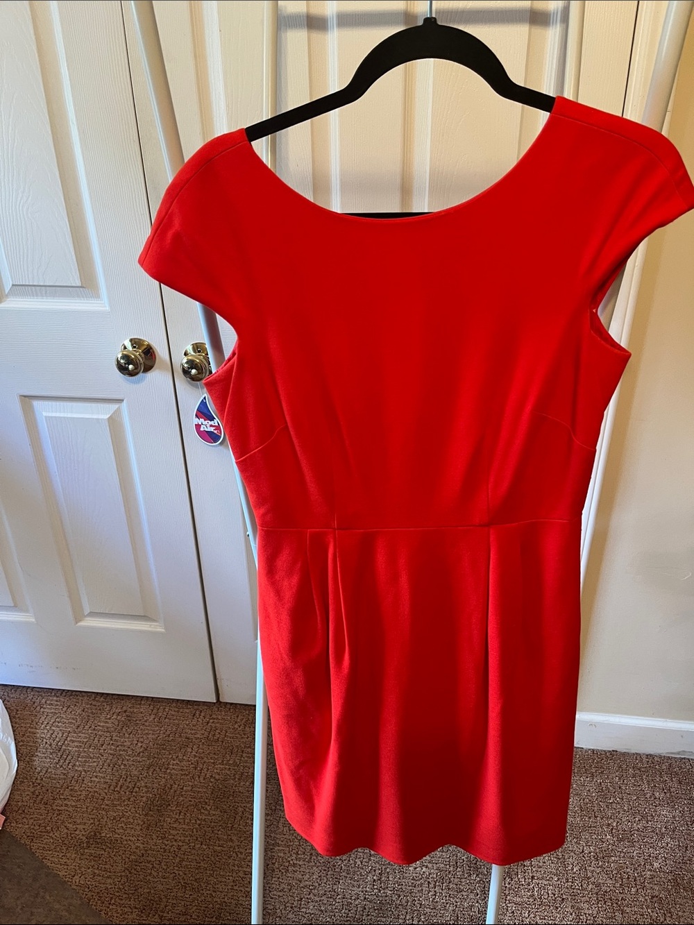 Classic Red Cap-Sleeve Mini Dress